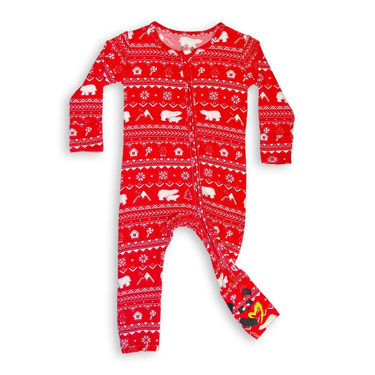 Christmas Pajamas: Polar Isle Red Bamboo Baby Sleepwear