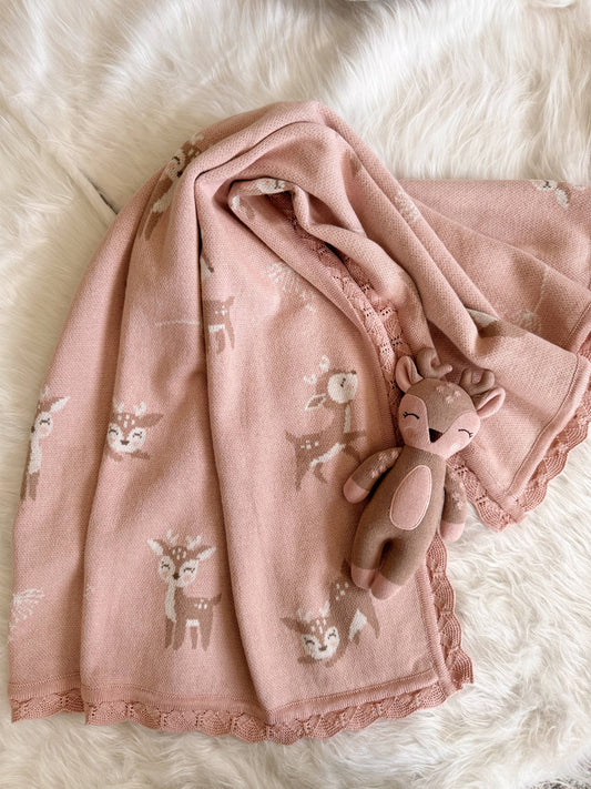 Fawn Knit Baby Blanket