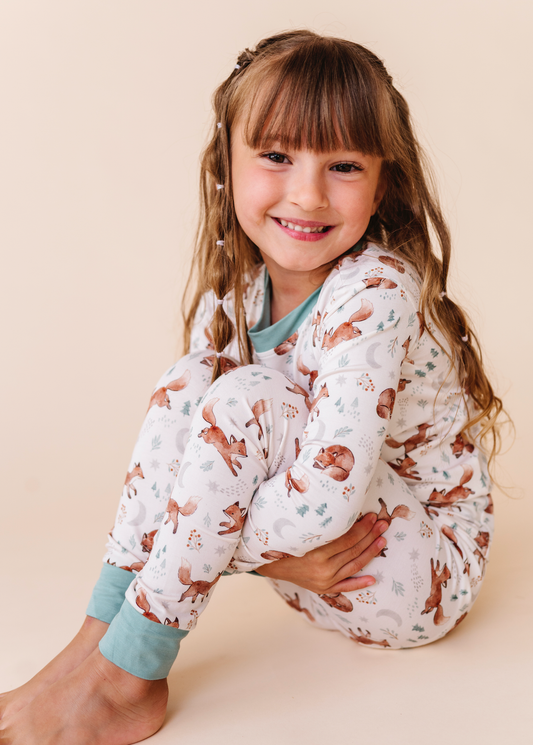 Kids Bamboo Pajamas - Bamboo Clothing- Moonlit Fox