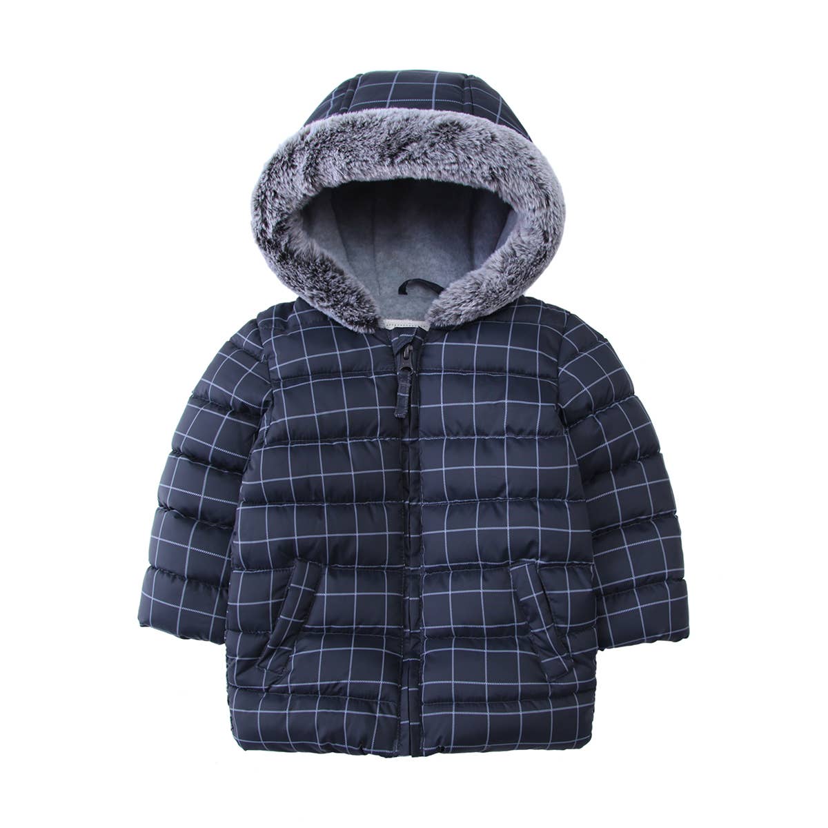 Toddler Boys' Fleece Hooded Puffer Jacket