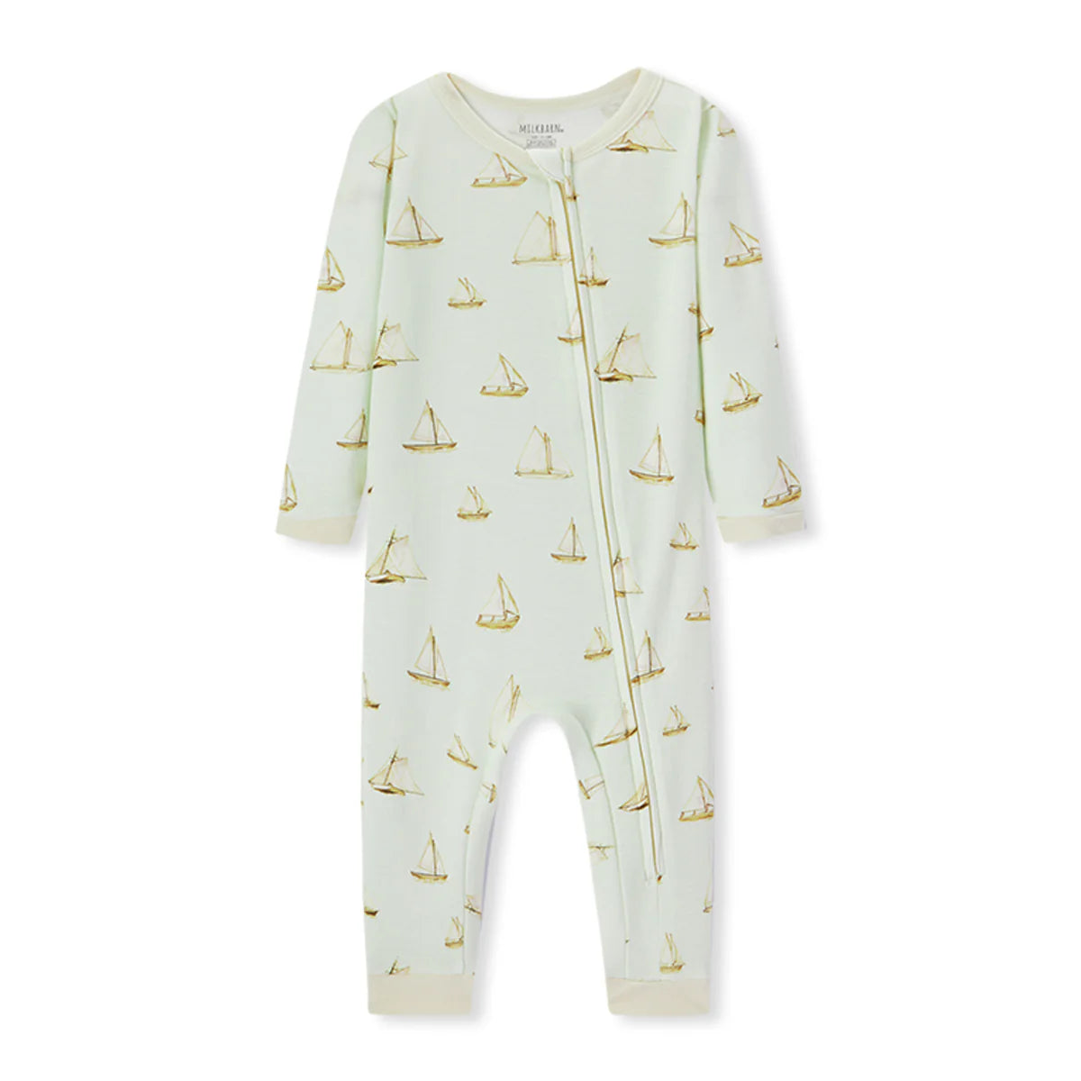 Organic Cotton Zipper Pajama | Sailboat Melody