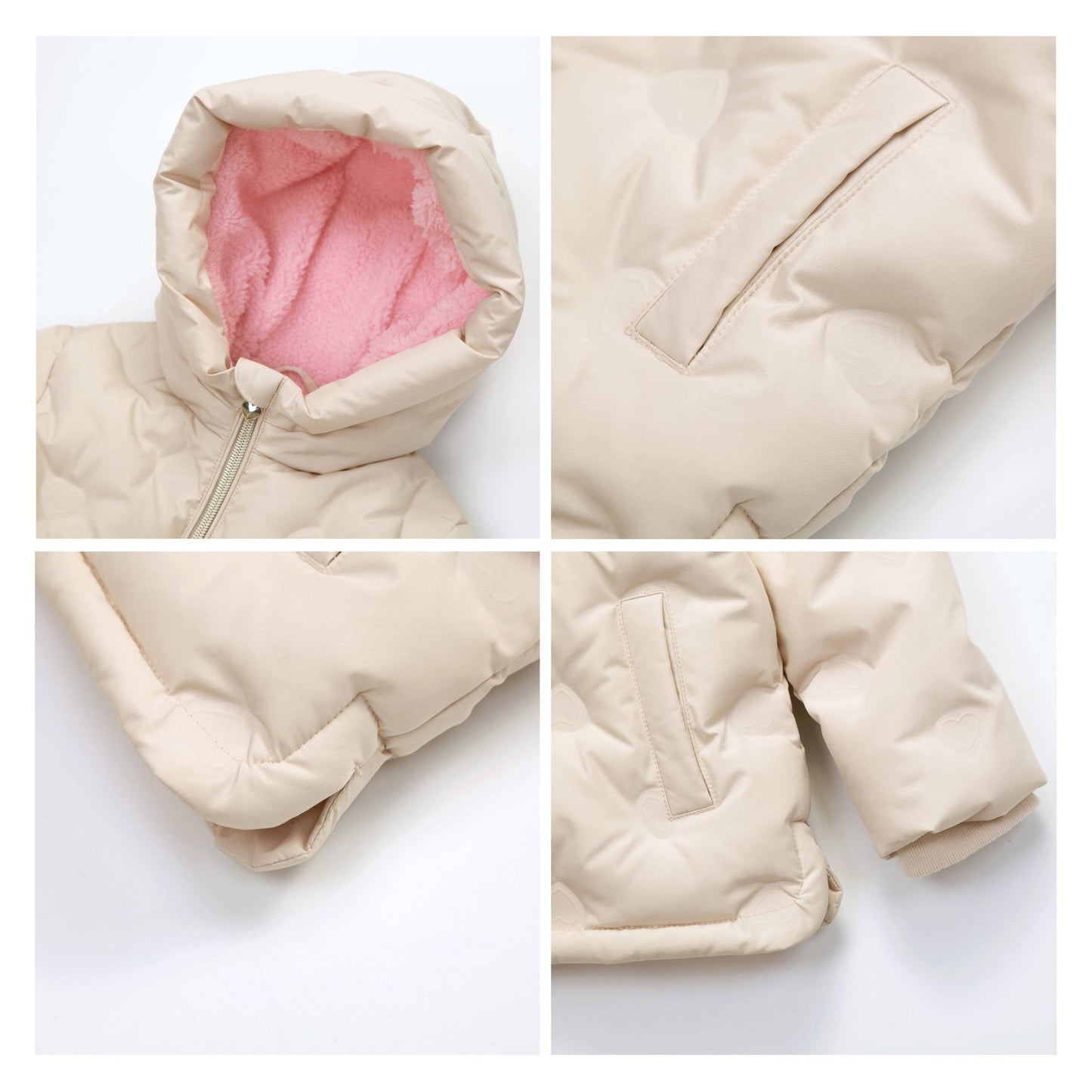 Baby Girls' Water-Resistant  Fleece Lined Heart Puffer Jacket for Newborn Infant Toddler (6-24M, 2T-5T)