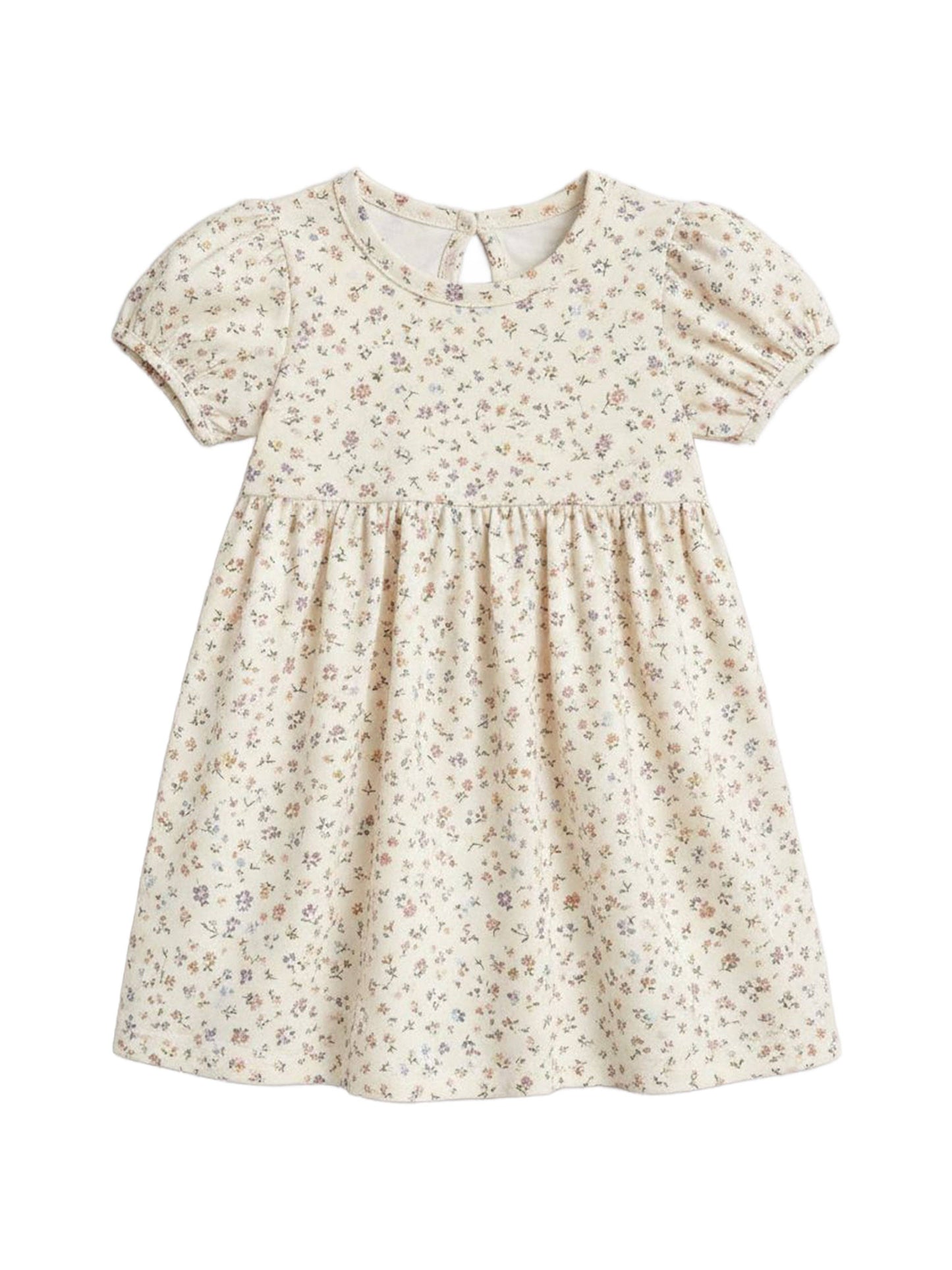 Rhoda Puff Sleeve Bodysuit Dress - Petaline Floral / Fog + Fern