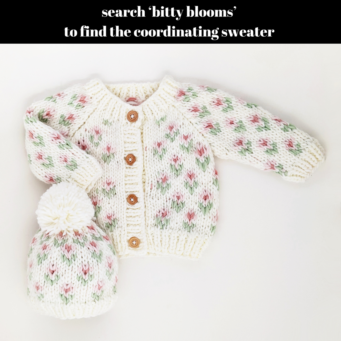 Bitty Blooms White Beanie Hat Baby & Kids