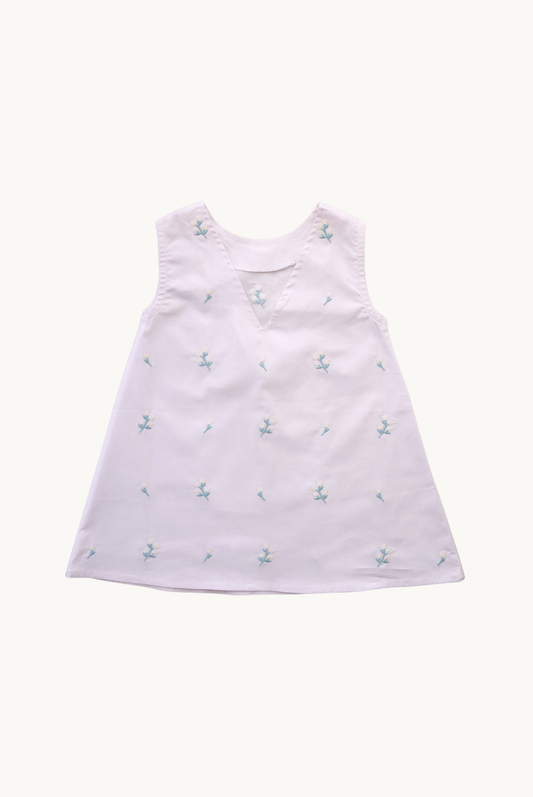 Baby / Girl Embroidered Summer Dress 100% Cotton Lilac