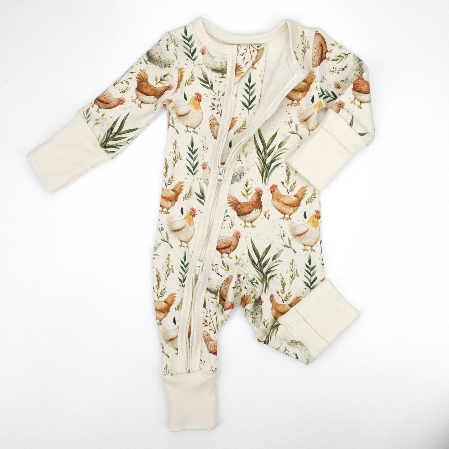 Organic Cotton Baby Pajamas 2-Way Zip Front Zipper Sleeper, Chicory