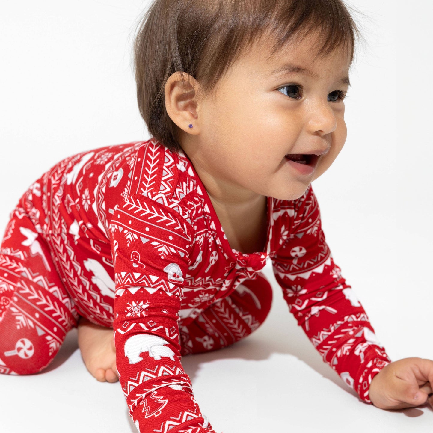 Christmas Pajamas: Polar Isle Red Bamboo Baby Sleepwear