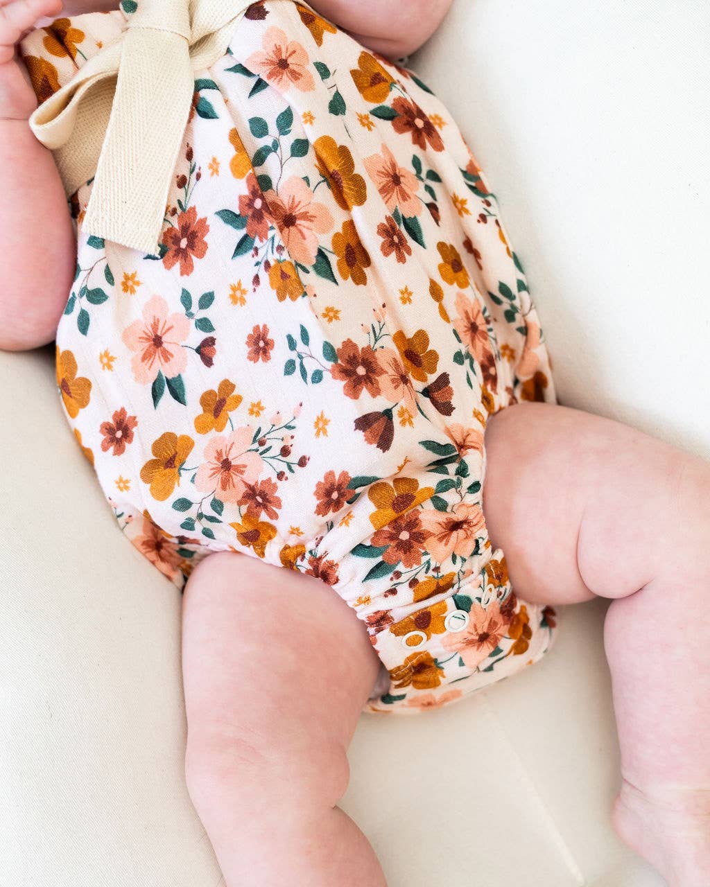 Summer Floral Baby Bubble Romper (Organic Muslin)
