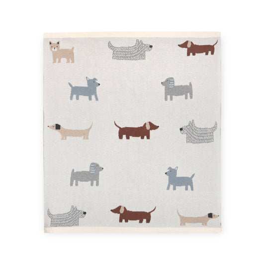 Buddy Dog - Organic Jacquard Sweater Knit Baby Blanket