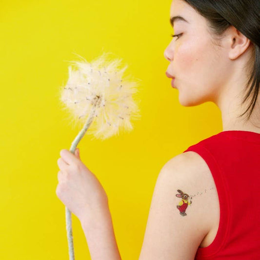 Dandelion Bunny Tattoo Pair