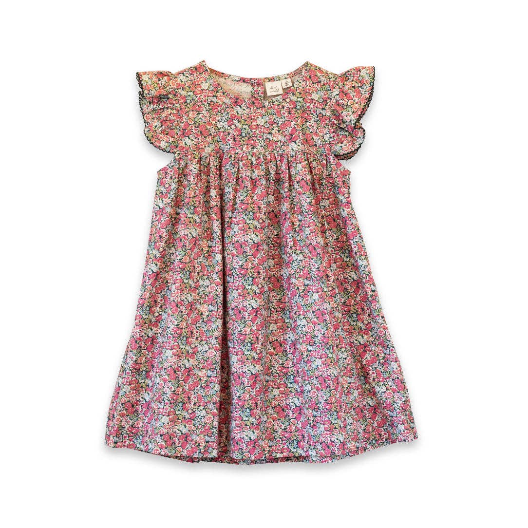 Girls Hannah Dress with Flutter Sleeves | Rosewood