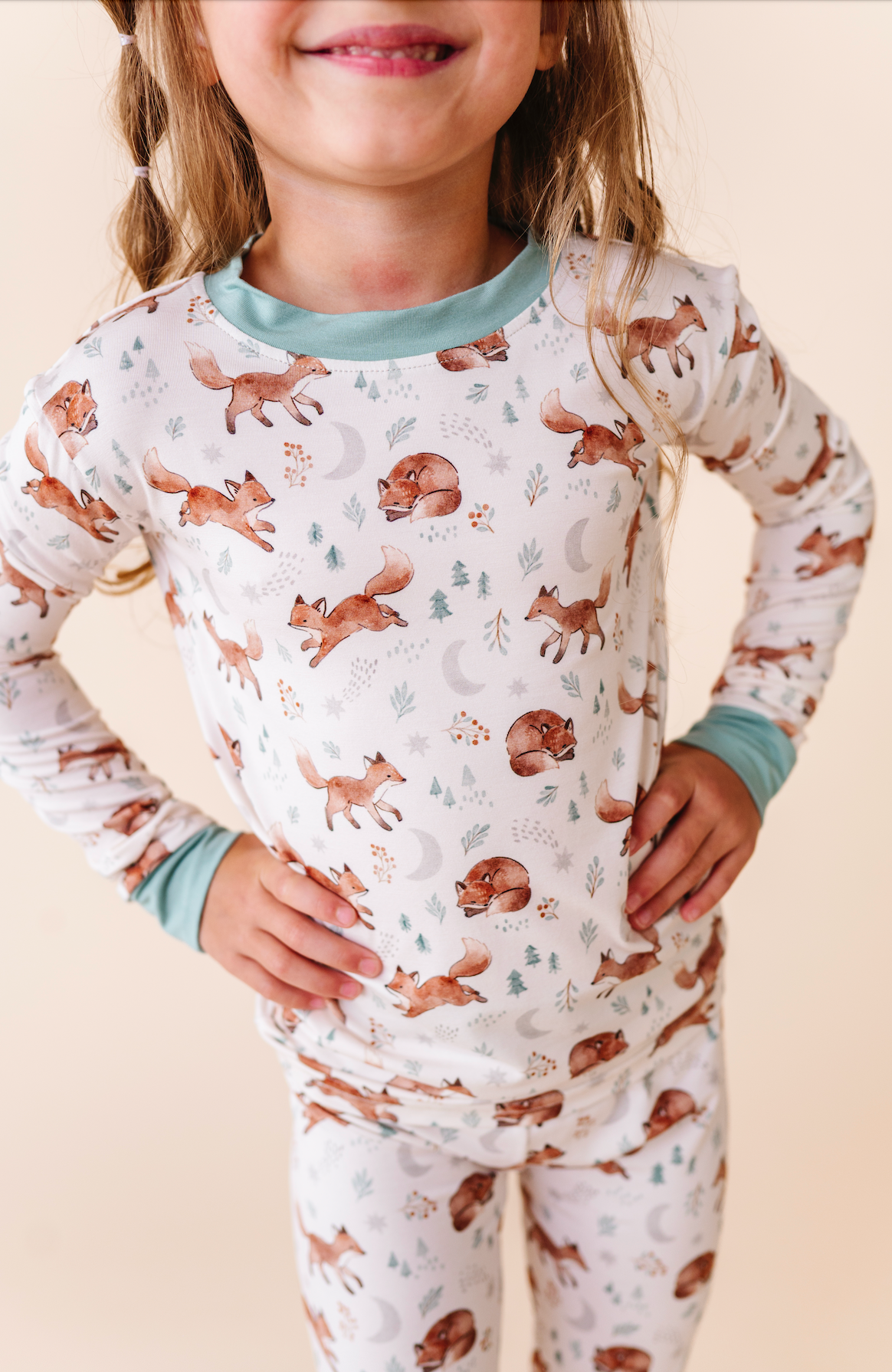 Kids Bamboo Pajamas - Bamboo Clothing- Moonlit Fox