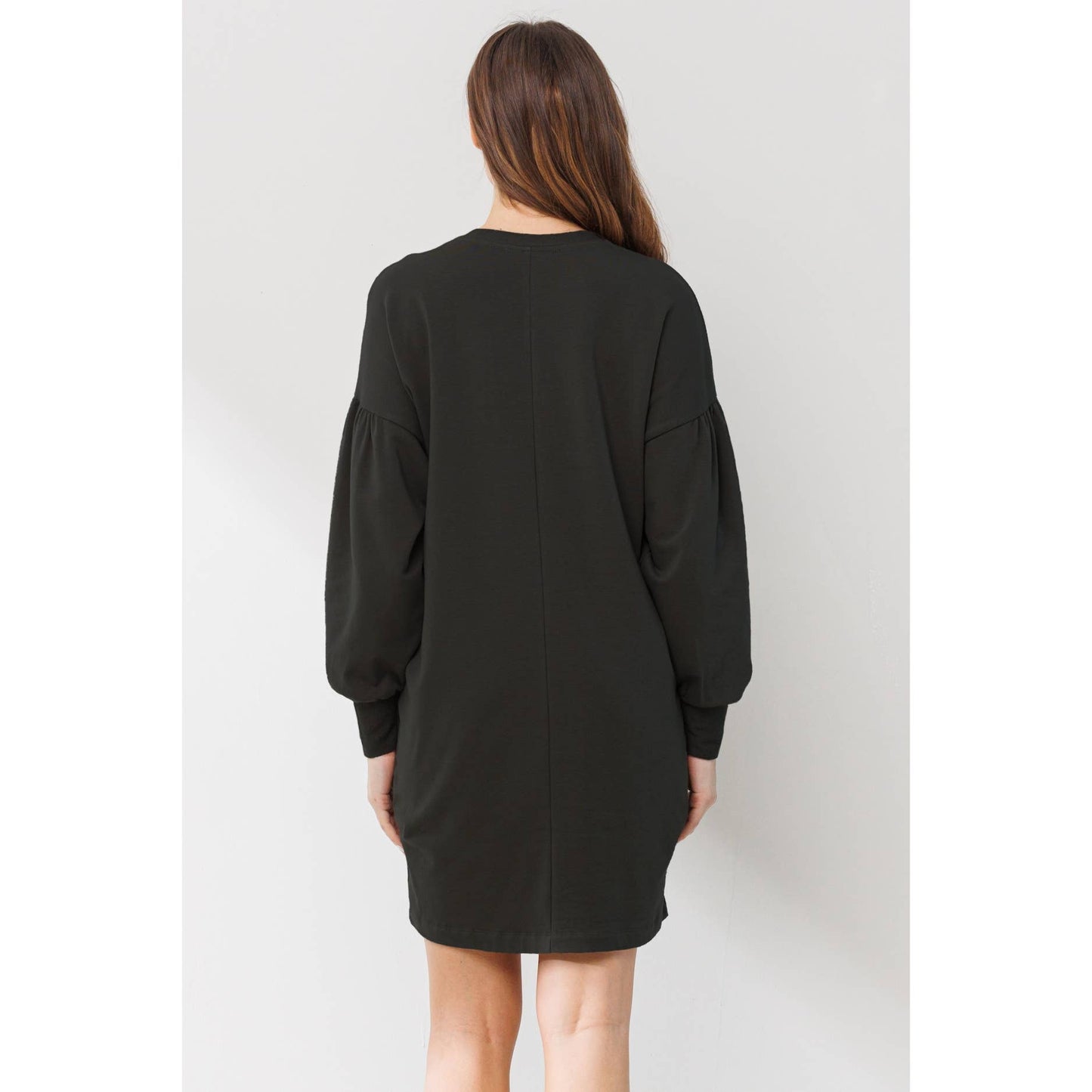 Crew Neck Maternity Sweater Dress with Pockets