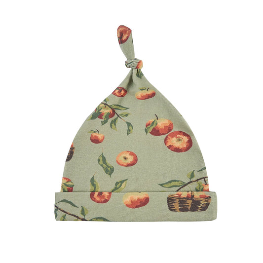 ORGANIC COTTON KNOTTED BEANIE HAT APPLE ORCHARD