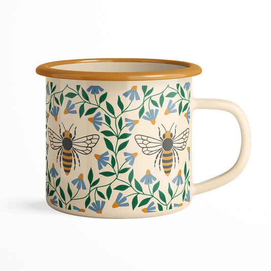 Enamel Coffee & Camp Mug | Honeybee | 16oz