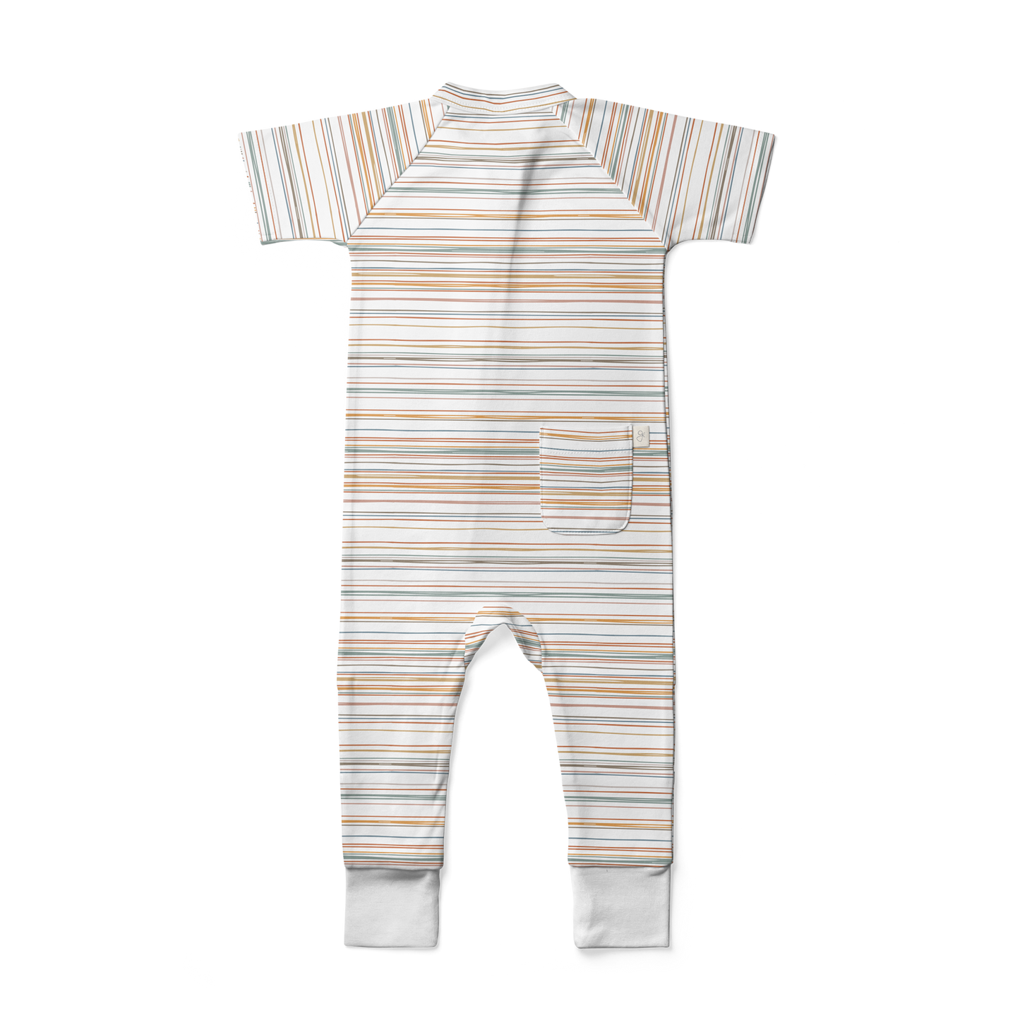 Viscose + Organic Cotton Zipper One-Piece - Boardwalk Stripe