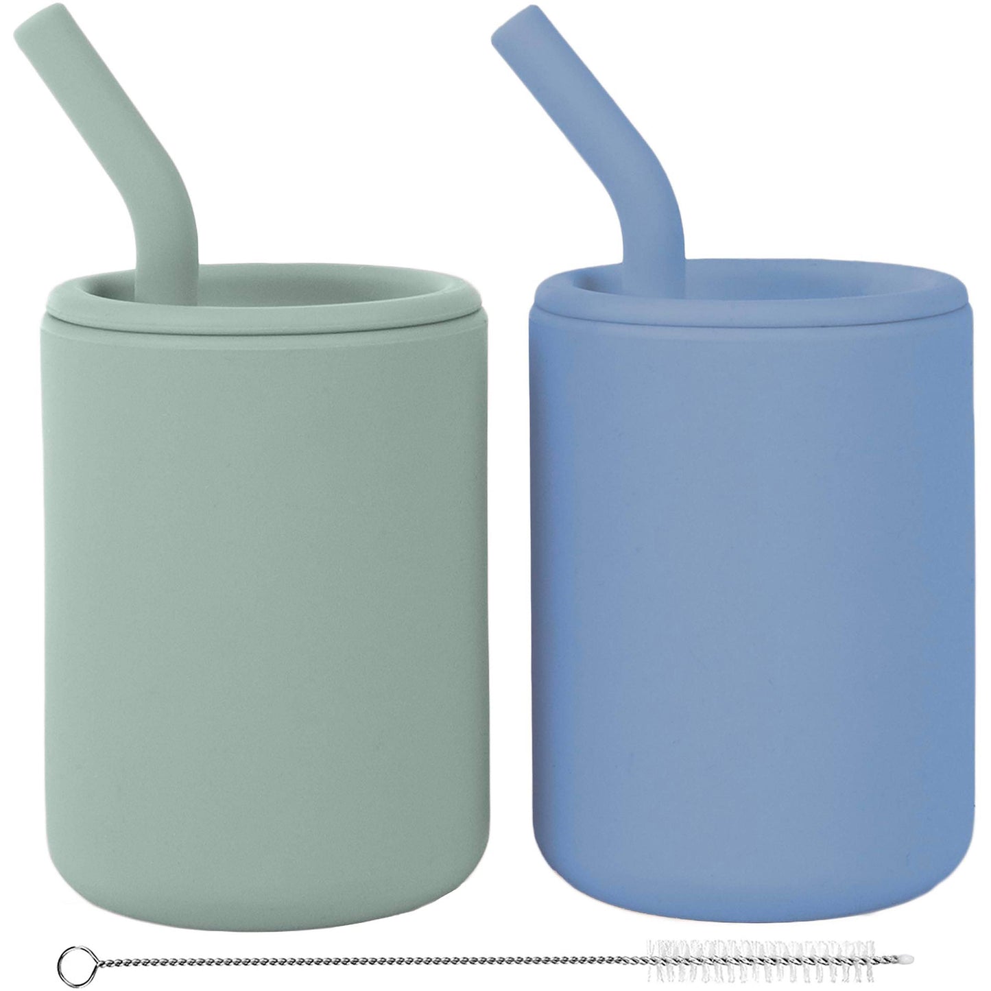 Silicone Toddler Straw Cups – 4 oz, Set of 2