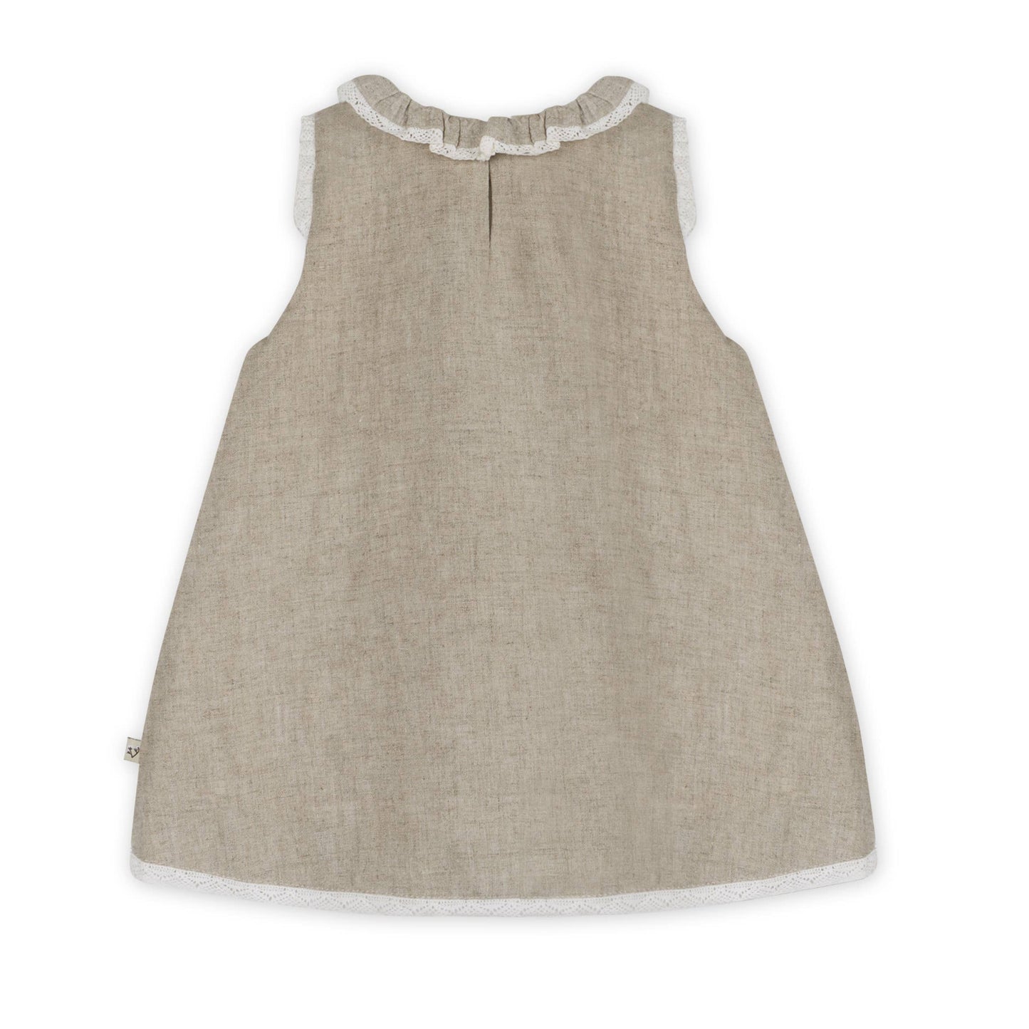 Kate Floral Embroidered Baby Dress + Bloomer (Linen Blend)