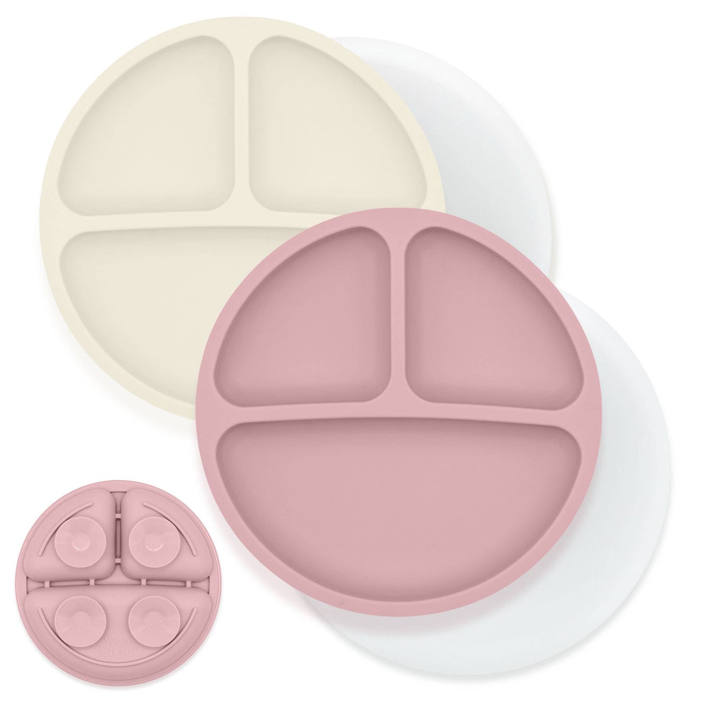 Silicone Divided Suction Plates – Set of 2