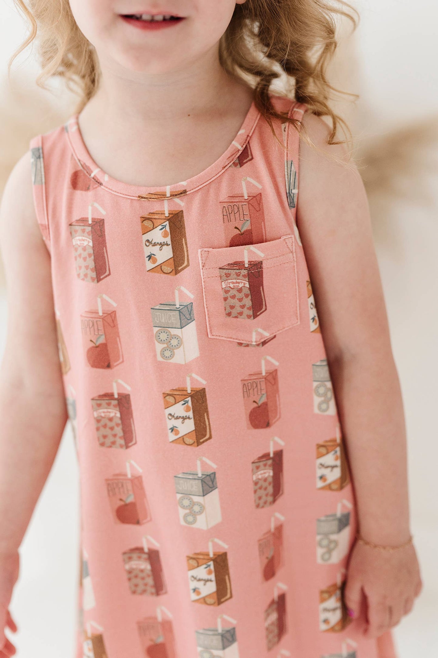 Girl's Pocket Tank Dress in Juice Box