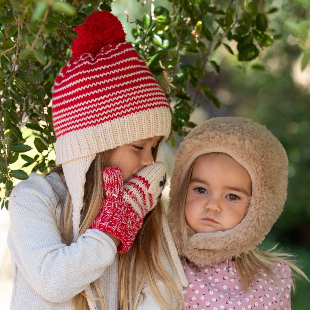 Knit Cat Mittens - Toddler/ Little Kids/ Big Kid - Red