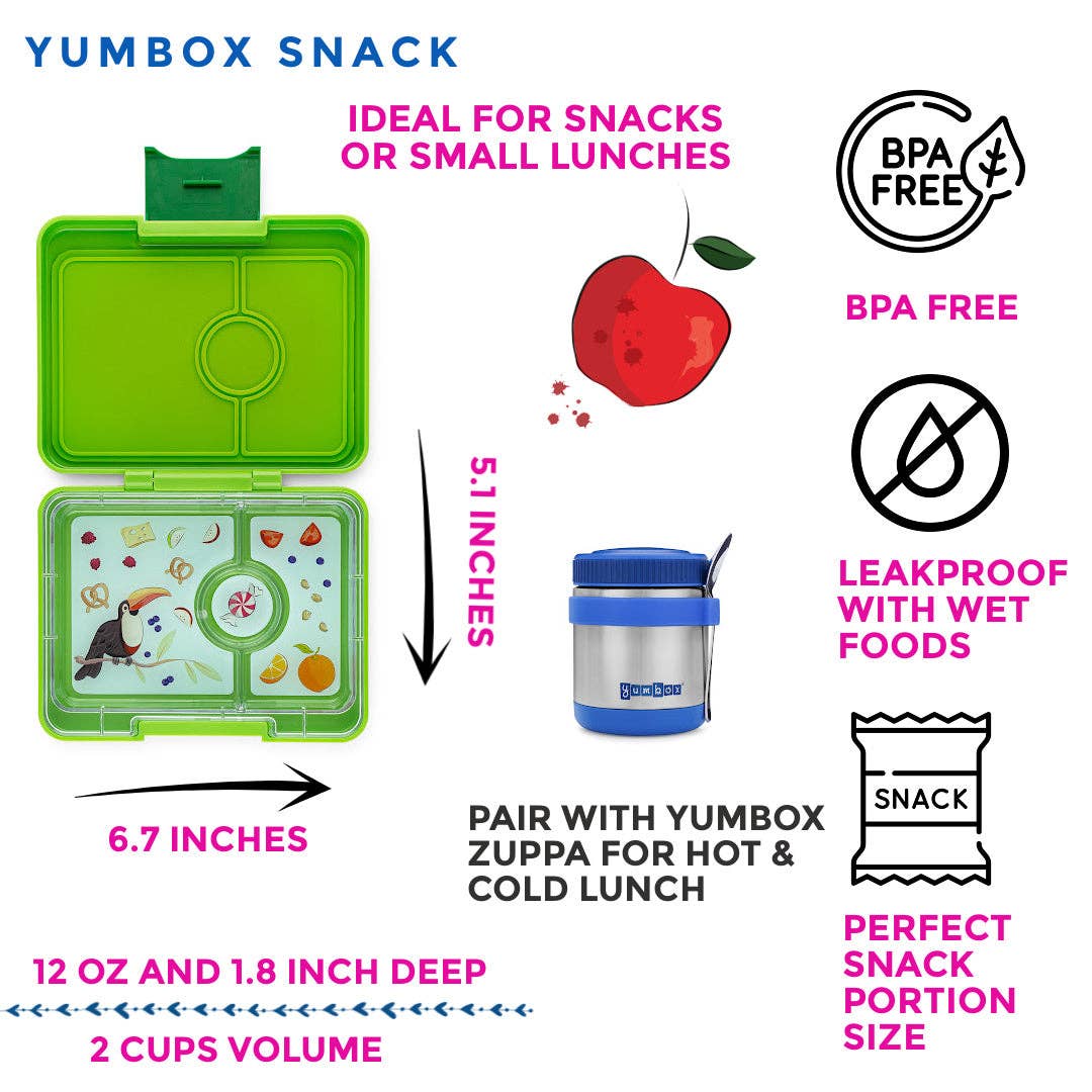 Snack Size Leakproof Bento Lunch Box Lime Green