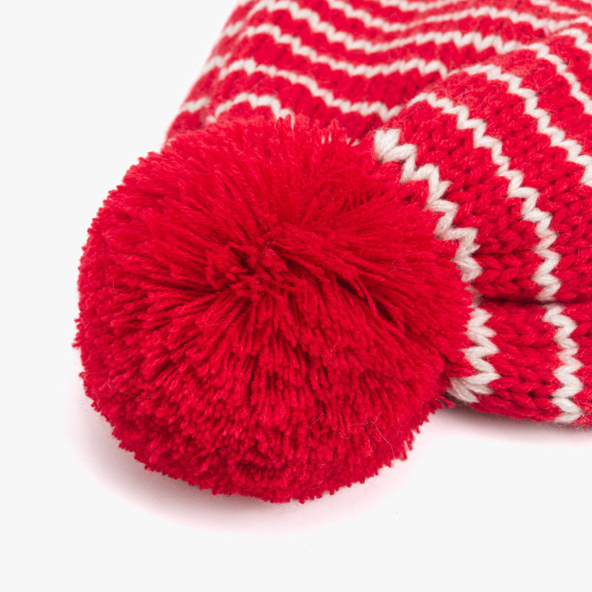 Kids Earflap Winter Hat- Red Striped - Toddler/ Girls 1-6Y