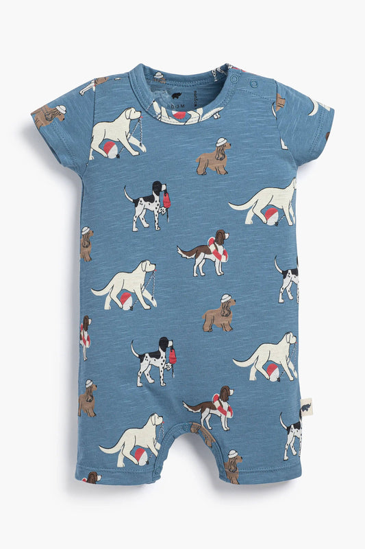 Baby Slub Shorty Romper_Nantucket Pups