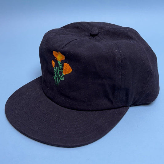 Embroidered California Poppies - Field Trip Snap Back Hat