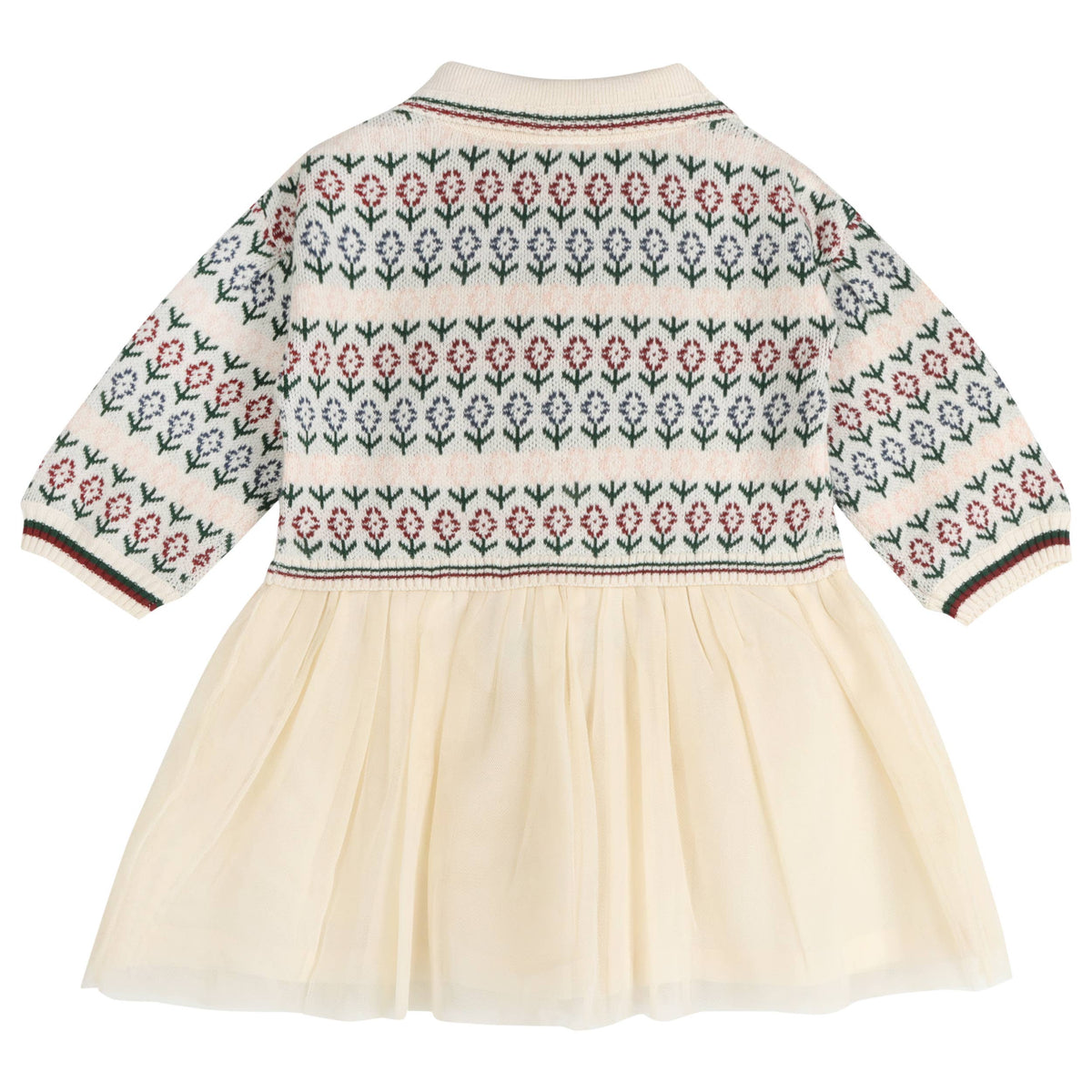 Dahlia Floral Jacquard Knit Baby Tutu Dress (Organic Cotton)