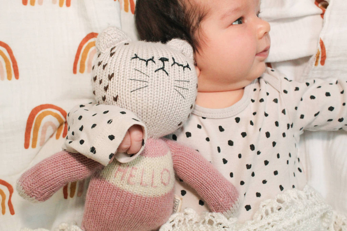 Handmade cheetah cuddle toy