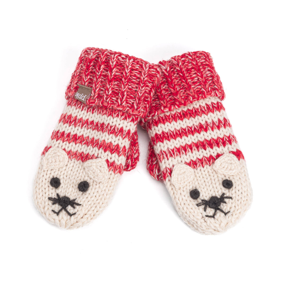 Knit Cat Mittens - Toddler/ Little Kids/ Big Kid - Red