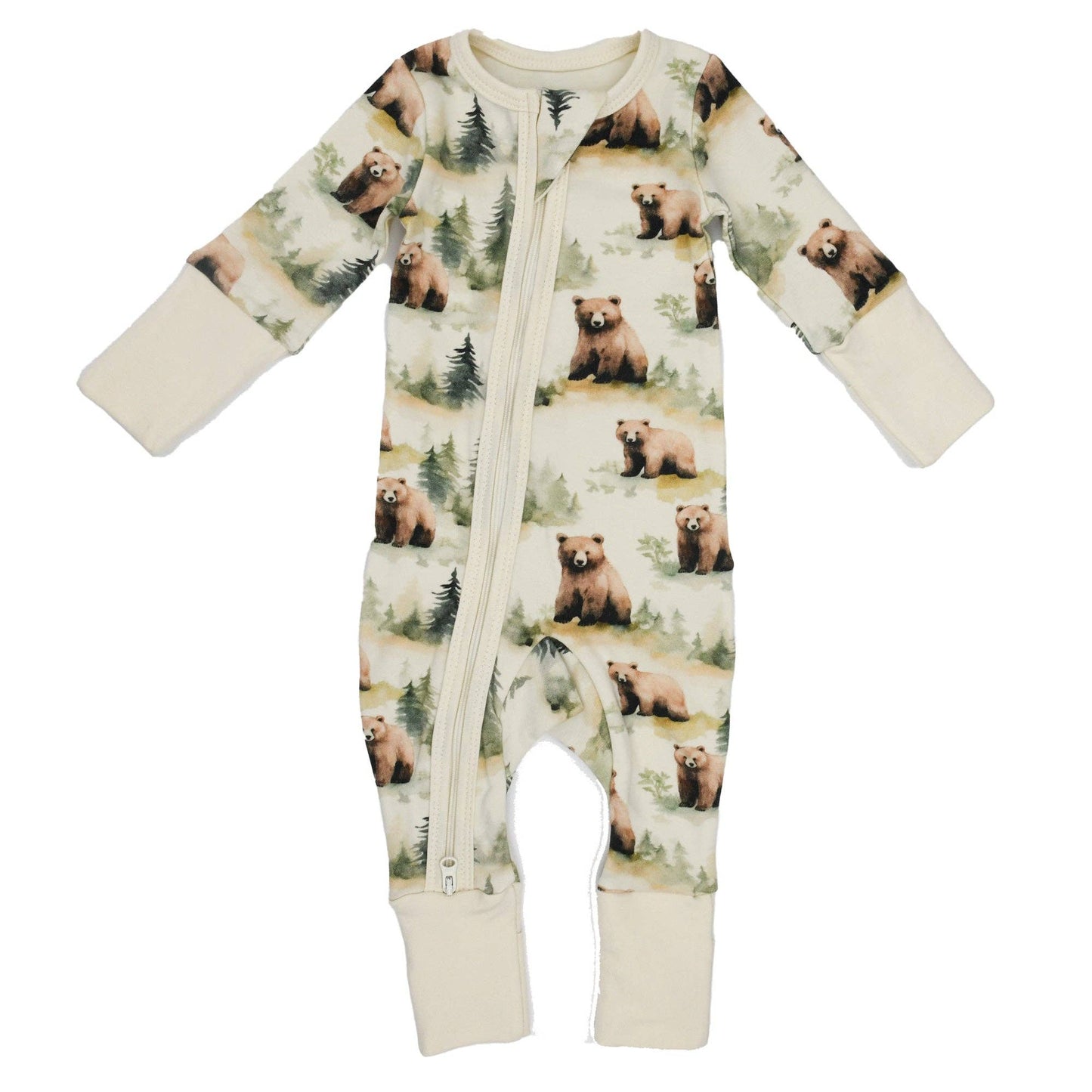 Organic Cotton Baby Pajamas 2-Way Zip Front Zipper Sleeper, Hemlock