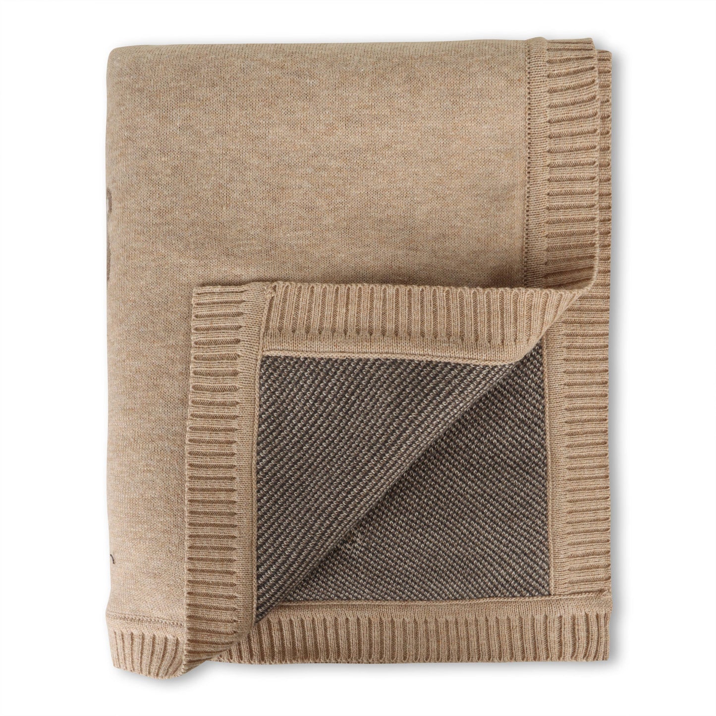 Bear - Organic Cotton Jacquard Knit Baby Blanket