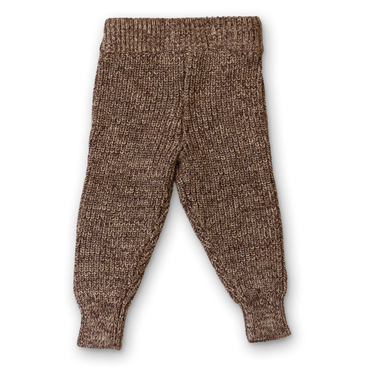 Cotton Kids Knit Pants - Bark