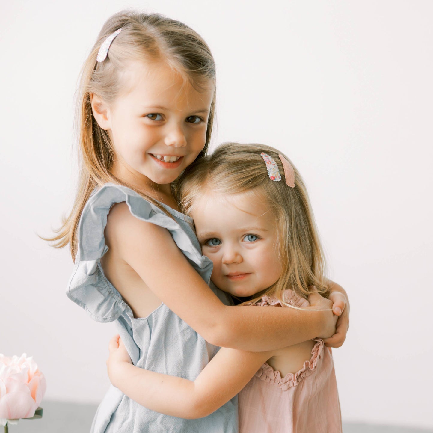 Ginger Peach Raised Stitch Hair Clips