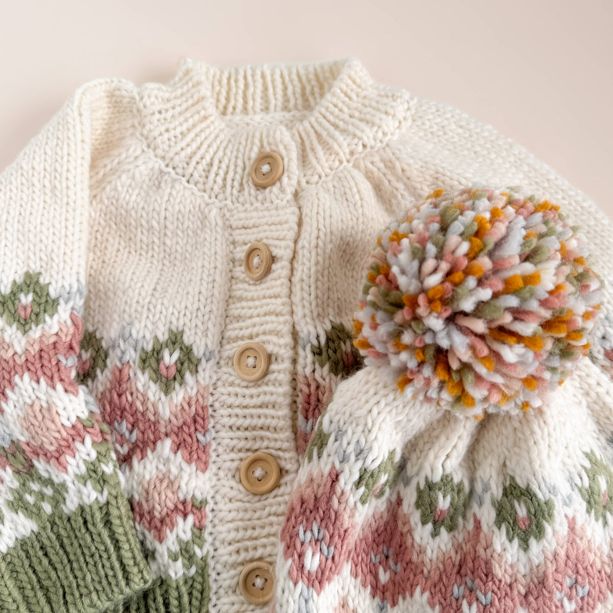 Fairisle Knit Hat Pastel Baby Girl Kids Holiday Accessory