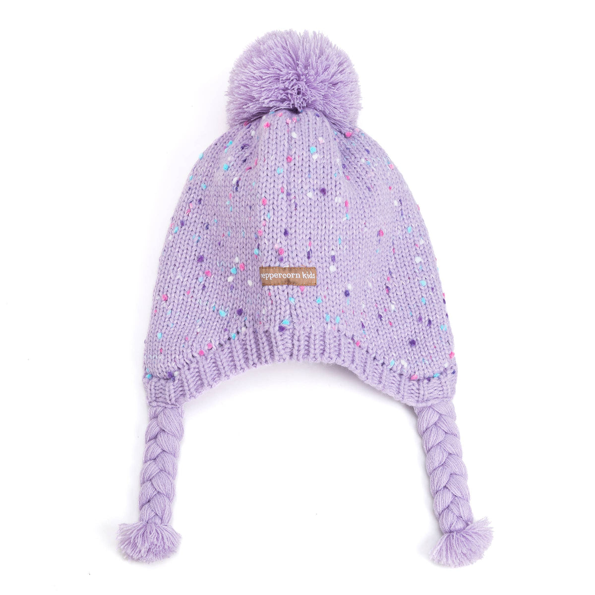 Girls Specked Earflap Winter Hat with Braids - Ages (1-12 Y)