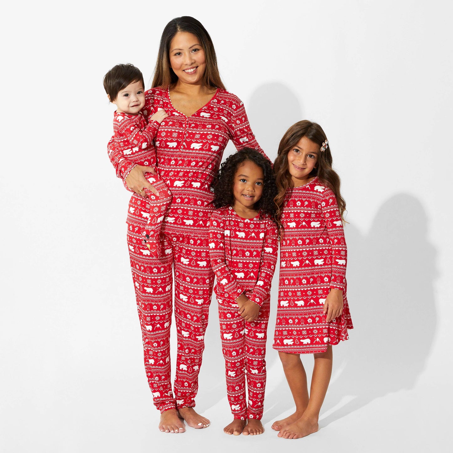 Christmas Pajamas: Polar Isle Red Bamboo Baby Sleepwear