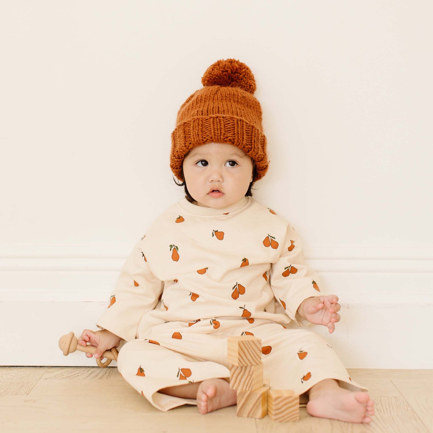 Classic Pom Hat, Cinnamon | Baby Beanie | Kids Clothing