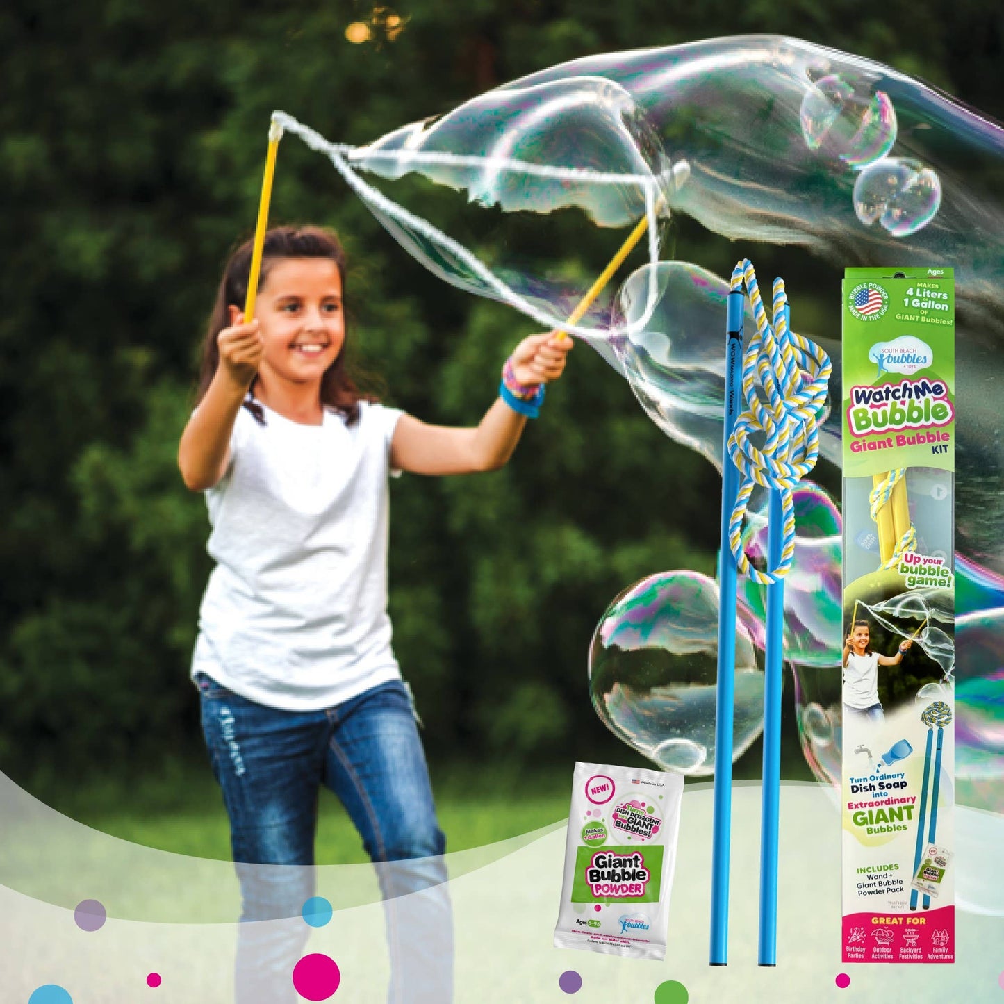 WatchMeBubble Giant Bubble Wand & Powder Kit (PDQ)