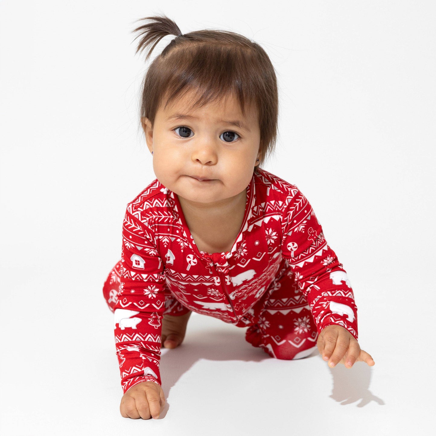 Christmas Pajamas: Polar Isle Red Bamboo Baby Sleepwear