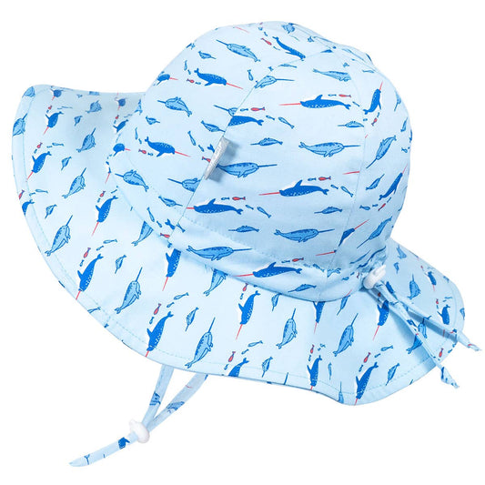 Gro-With-Me 50+ UPF Baby/Toddler Cotton Floppy Sun Hat | Narwhale