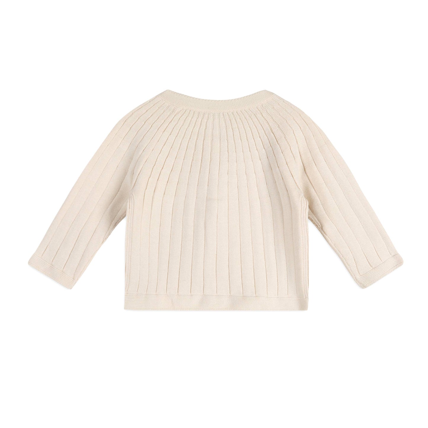 Milan Knit Baby Girl Rib Cardigan Sweater (Organic Cotton)