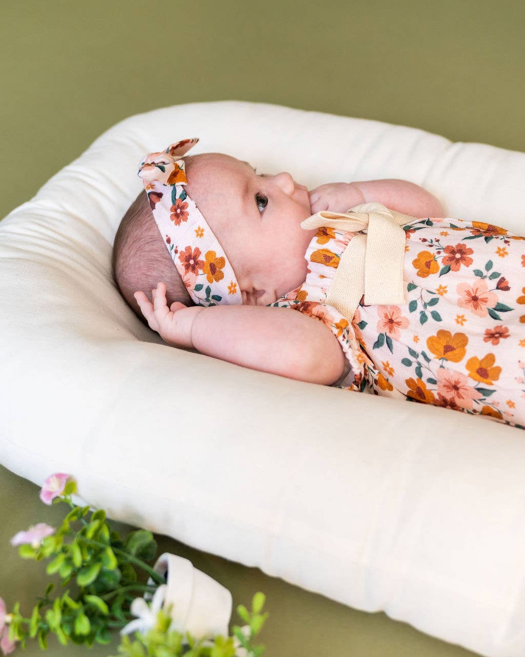 Summer Floral Baby Bubble Romper (Organic Muslin)