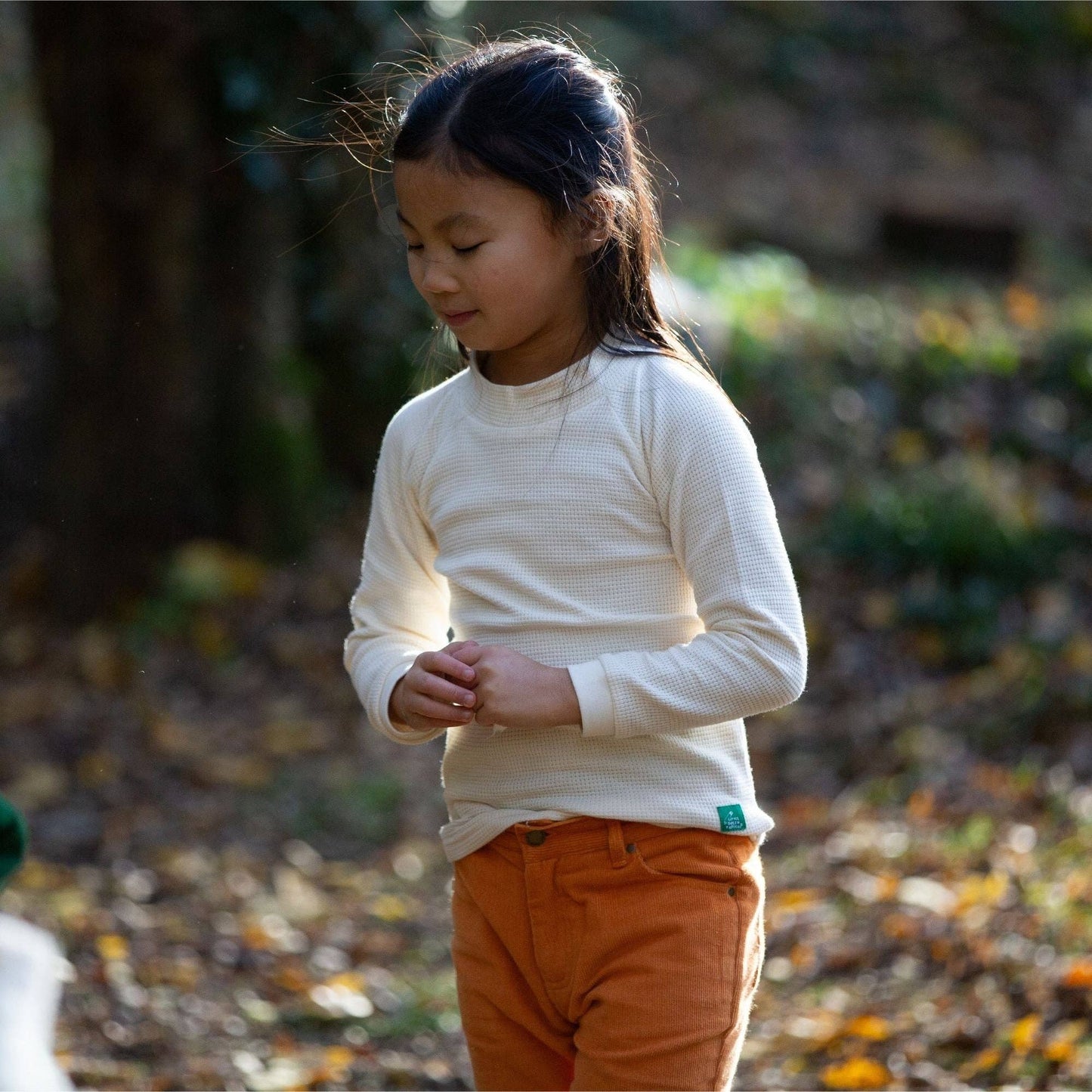 Cream Waffle Long Sleeve Cosy Top