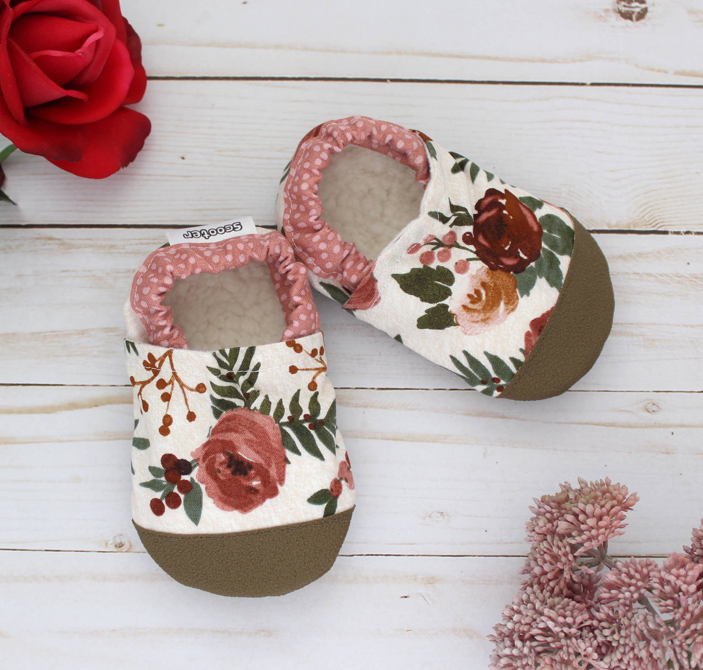 Winter Rose Baby Shoes