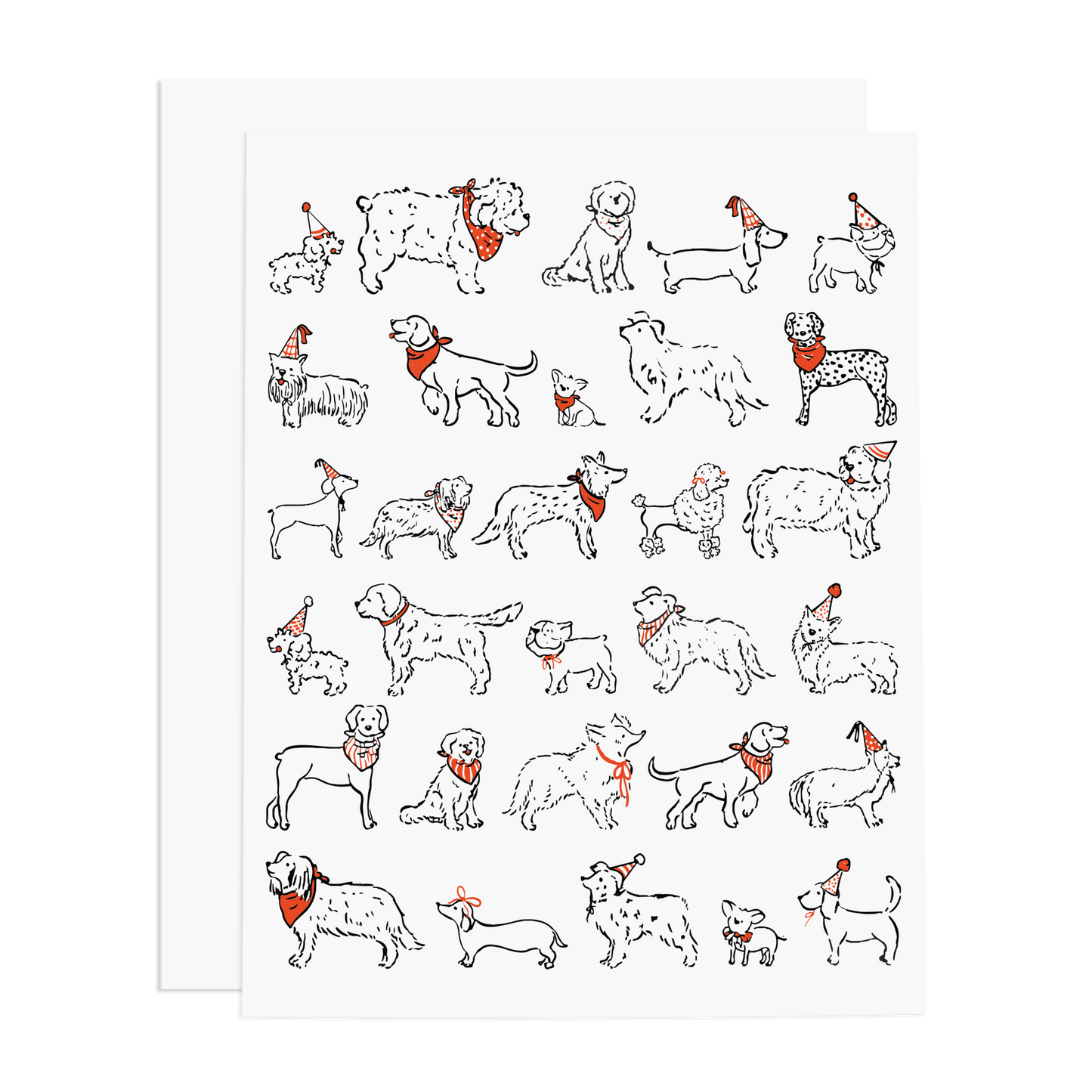 Dogs with Party Hats Greeting Card