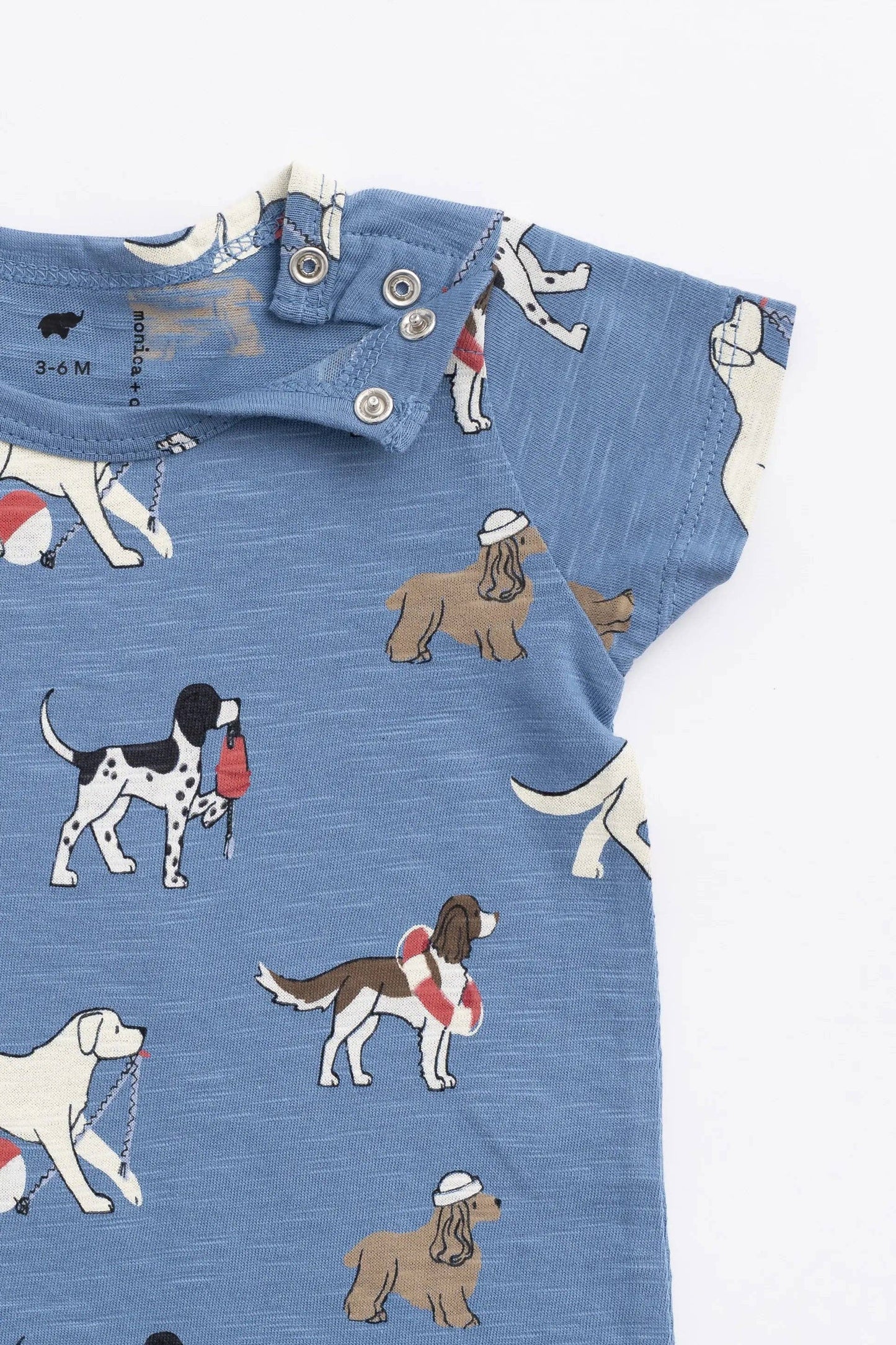 Baby Slub Shorty Romper_Nantucket Pups