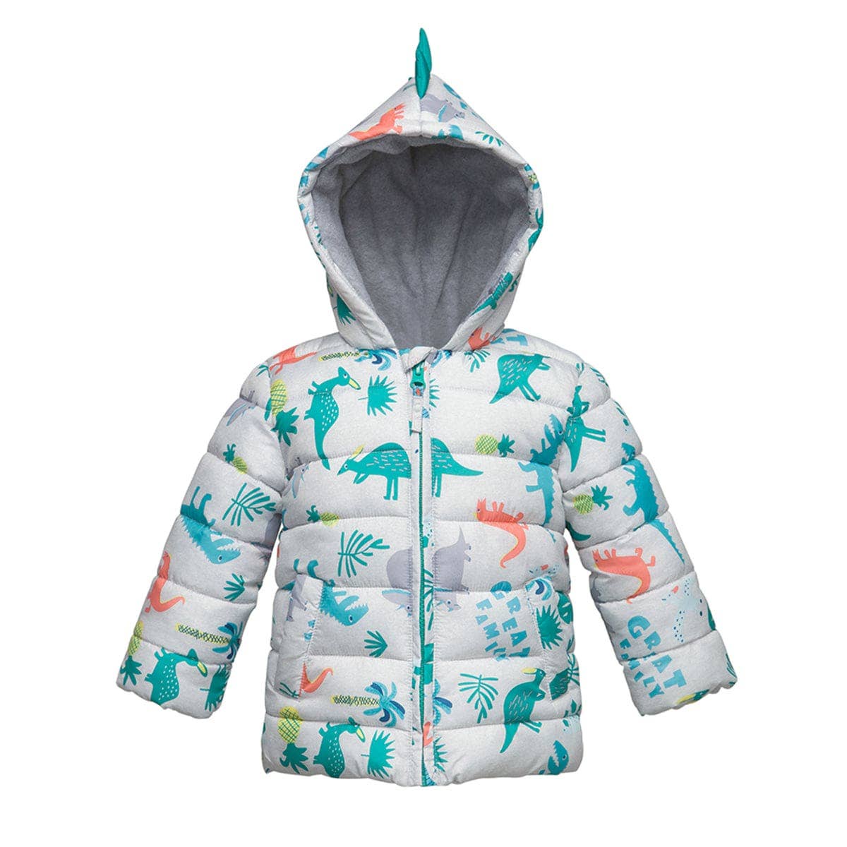 Toddler Boys' Fleece Hooded Puffer Jacket